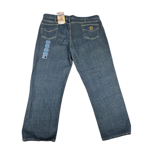 Carhartt Tipton Jeans Relaxed Fit Straight Leg 44x32 Dark Wash Western Workwear - Picture 3 of 8